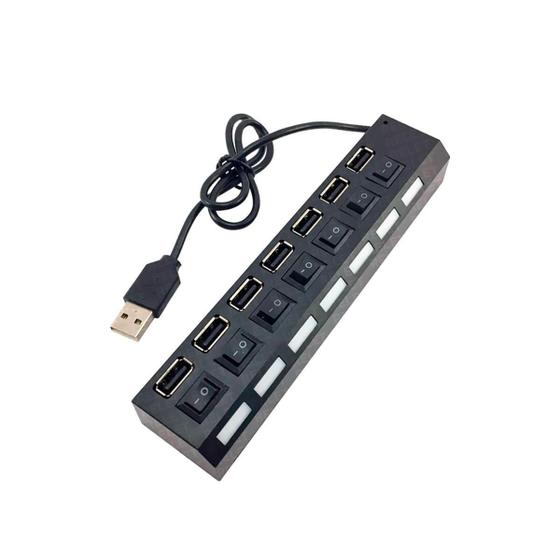 Imagem de Hub Extensão Régua 7 Portas Usb 2.0 Carregador 5w