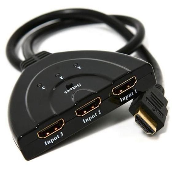 Imagem de Hub Hdmi Switch 3x1 Adaptador Cabo 3 Entradas E 1 Saída