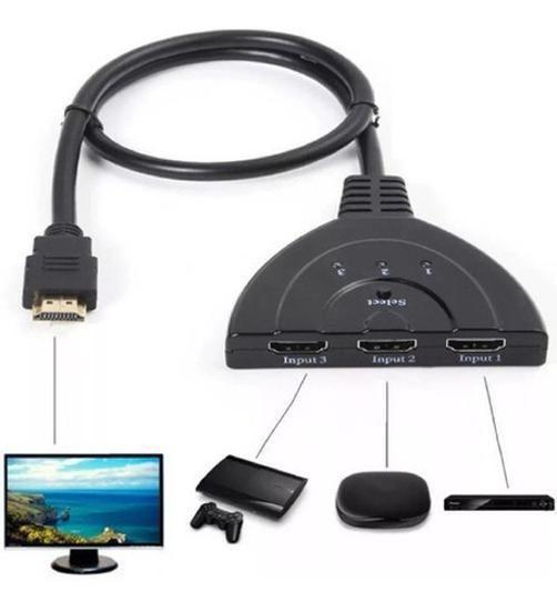 Imagem de Hub Hdmi Switch 3X1 Adaptador Cabo 3 Entradas E 1 Saída