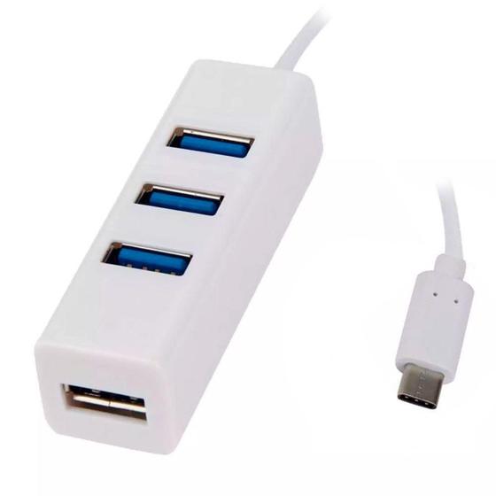 Imagem de Hub MD9 Type C para 4x Portas USB 3.0, Branco - 9233