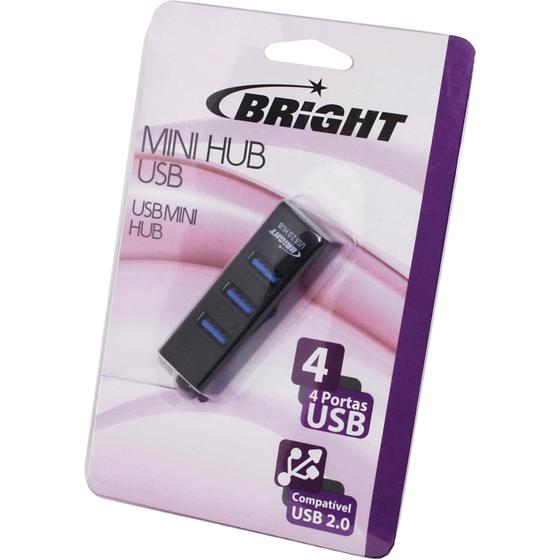 Imagem de Hub Mini Usb 2.0 4 Saídas Preto - Bright