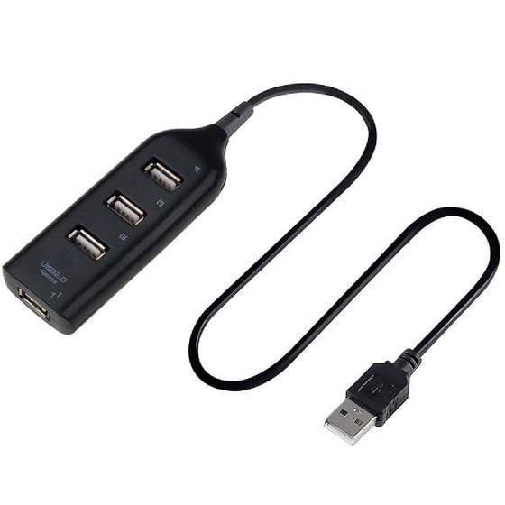 Imagem de Hub Multiplicador De Portas Usb 2.0 Cabo 60Cm 480Mbps