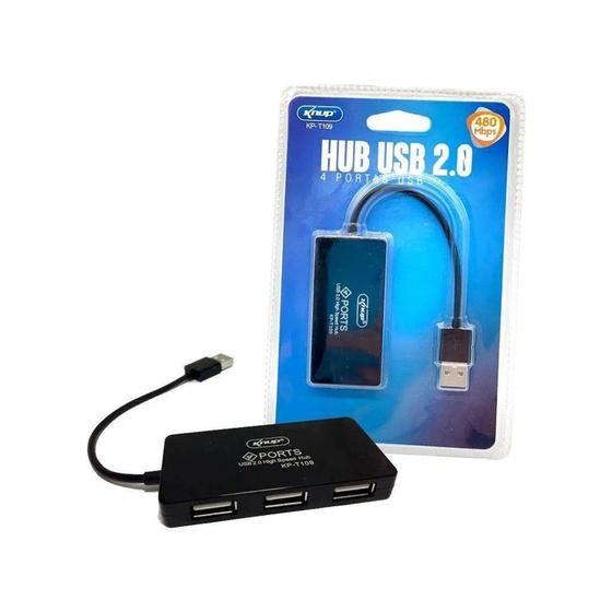 Imagem de Hub Régua Cabo Usb 2.0 De 4 Portas Rápidas Extensão Pc - Knup