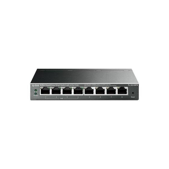 Imagem de Hub Roteador Tp Link Tl Sg108Pe 08P 10 100 1000 Poe Easy Inteligente