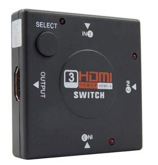 Imagem de Hub Switch Hdmi 3 Portas Xcell Preto - Xc-Hub-Hdmi
