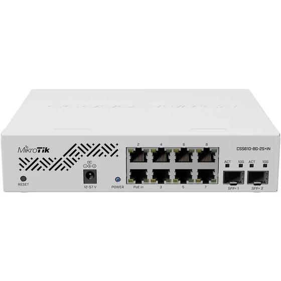 Imagem de Hub Switch Mikrotik Roteador Inteligente 8 Portas Css610 8G 2S In