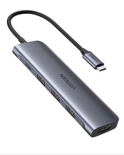 Hub Ugreen 5 em 1 USB tipo C para HDMI 4K 3x USB 3.0 100W Pd ...
