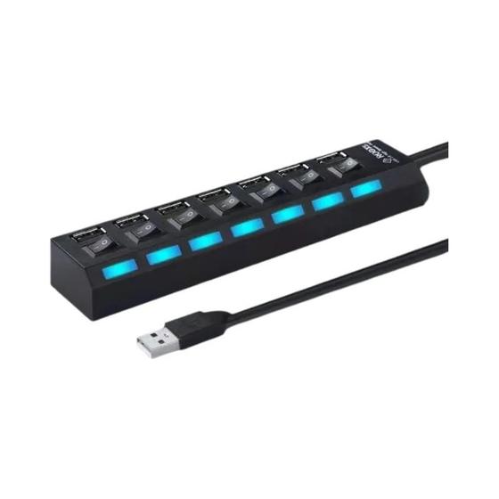 Imagem de Hub USB 2.0 4/7 Portas com Interruptor - Cabo de 30cm