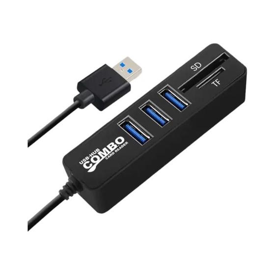 Imagem de Hub USB 2.0 Multiportas de Alta Velocidade - 3/6 Portas e Leitor de Cartões SD/TF