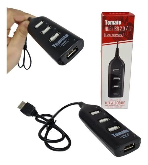 Imagem de Hub Usb 2.0 Régua Alta Velocidade 4 Portas Extensor Pendrive - Tomate