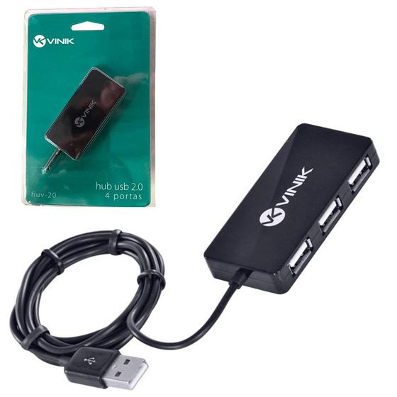 HUB USB 2.0 Vinik, 4 Portas, Preto - HUV-20 Menor preço em HUB USB 2.0 Vinik, 4 Portas, Preto - HUV-20
