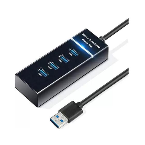 Imagem de Hub Usb 3.0 4 Portas Entradas Extensor Slim Hi Speed Exbom