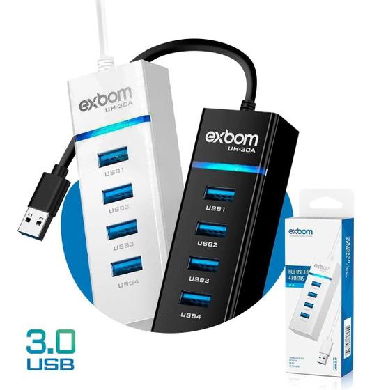 Imagem de Hub Usb 3 0 4 Portas Entradas Extensor Slim High Speed PC Note
