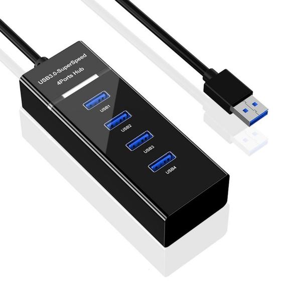 Imagem de Hub USB 3.0 Alta Velocidade 4 portas Cabo Extensor Notbook 