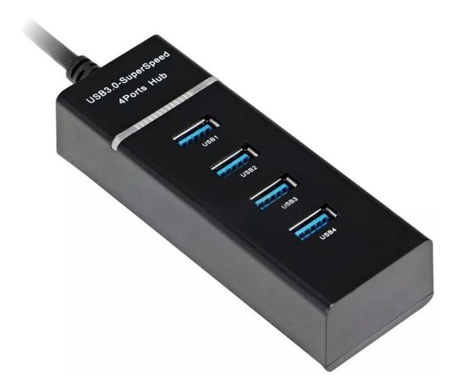 Imagem de Hub USB 3.0 Alta Velocidade 5Gbps Adaptador 4 Portas PenDrive HD Extensor