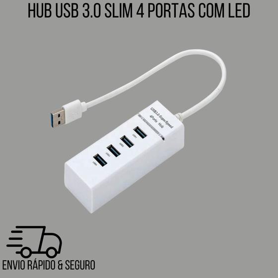 Imagem de Hub USB 3.0 Slim 4 Portas com LED