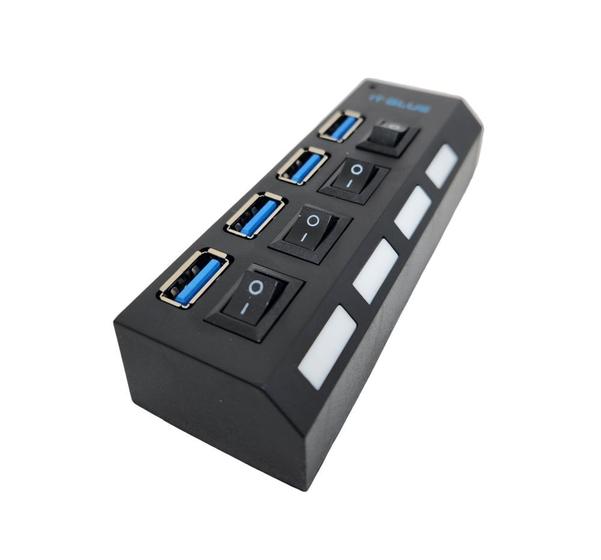 Imagem de Hub Usb 4 Portas 3.0 Alta Velocidade Com Switch E Led LE-4052