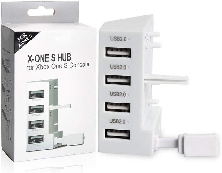 Imagem de Hub USB 4 Portas Para Xbox One S Slim Carregador Adaptador Branco