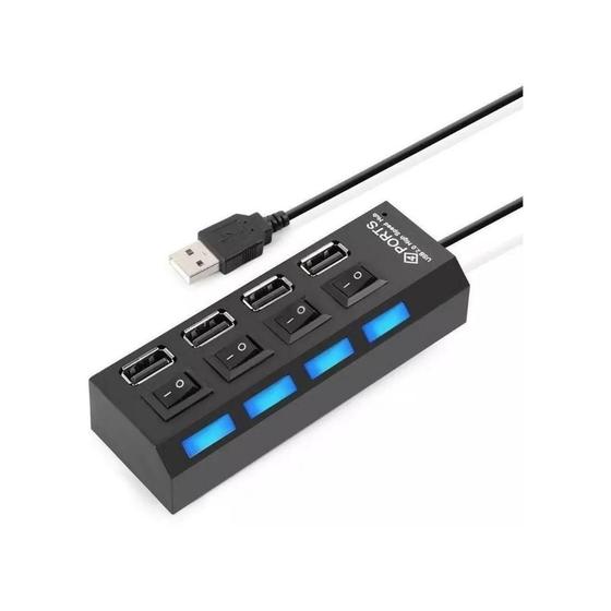 Imagem de Hub USB 4 Portas Switch On/Off de Led
