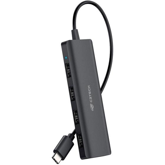 Imagem de Hub Usb-C 2.0 Com 4 Portas Usb 2.0 Hu-C230Bk Plug And Play