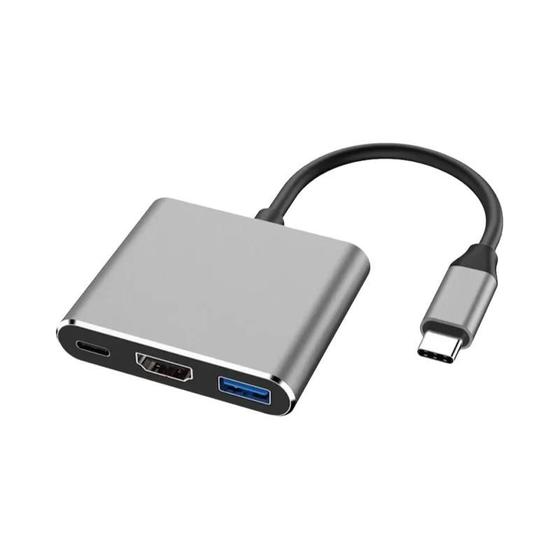 Imagem de Hub USB-C 3 em 1 - Adaptador HDMI, PD e Leitor de Cartões - 4K