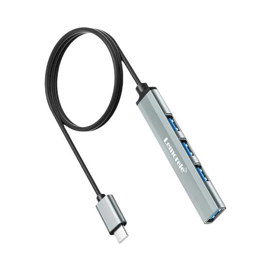 Imagem de Hub USB-C 4 Portas com Adaptador USB 3.0 OTG - Para MacBook Pro e Lenovo