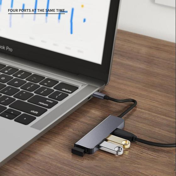 Imagem de Hub USB-C com 4 Portas USB 3.0 - Ultrafino