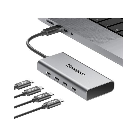 Imagem de Hub USB-C de 4 Portas 10Gbps - Adaptador Tipo C para USB-C 3.2 Gen 2