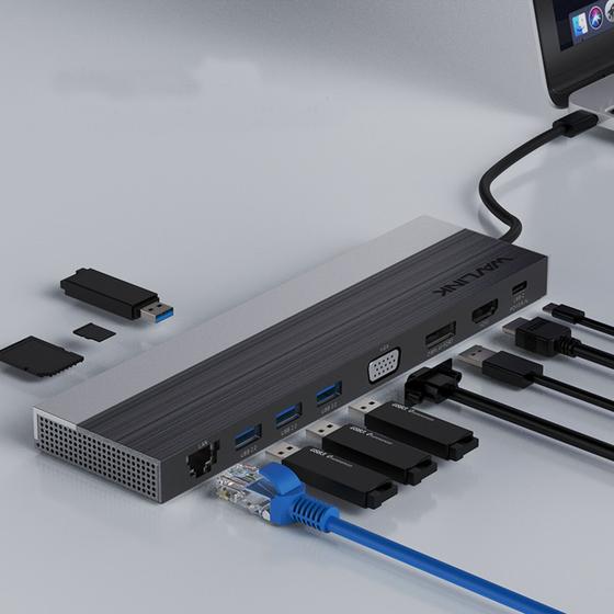HUB USB-C, DockStation 13 em 1, Até 3 Monitores, DisplayPort, HDMI, VGA, 100W, WL-UMD03 Wavlink Menor preço em HUB USB-C, DockStation 13 em 1, Até 3 Monitores, DisplayPort, HDMI, VGA, 100W, WL-UMD03 Wavlink