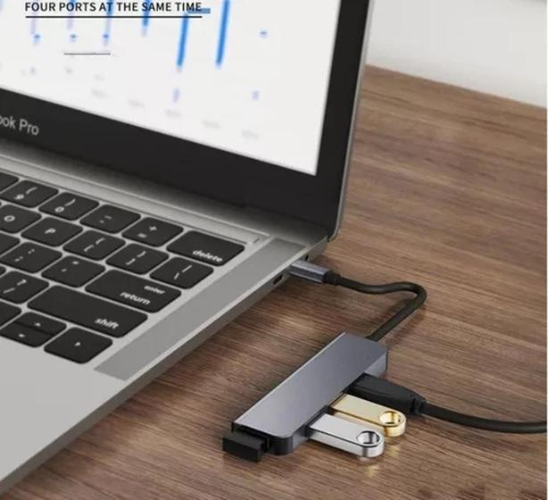 Imagem de Hub Usb C Type C 4 Portas 1 Usb-c 2.0 Adaptador FY-735