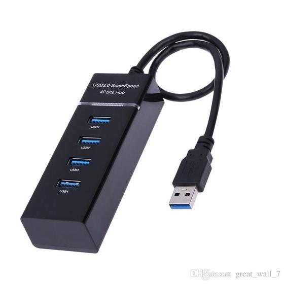 Imagem de Hub Usb Multi- Portas Usb 3.0 Preto 4 Portas