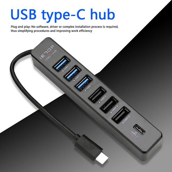 Imagem de Hub USB USB tipo C 3.1 4/7 portas