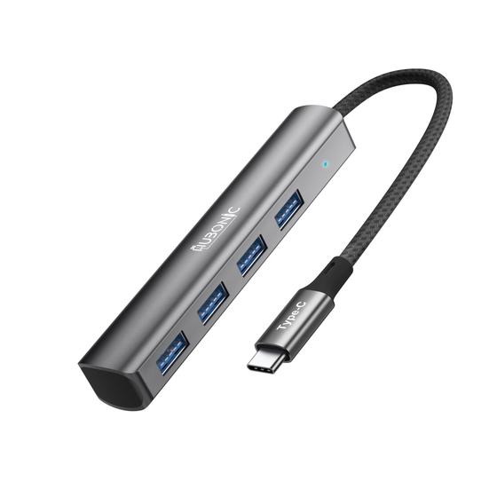 Imagem de HUBONIC Hub Usb 3.1 Tipo C 4 Portas Usb 3.0 Adaptador Usb 5 Gbps liga de alumínio Portátil, Tablet, Computador