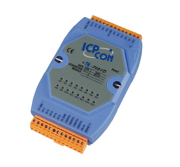 Imagem de I-7051D - Módulo RS-485 DCON com 16 Entradas Digitais Isoladas, Indicação LED ICP DAS