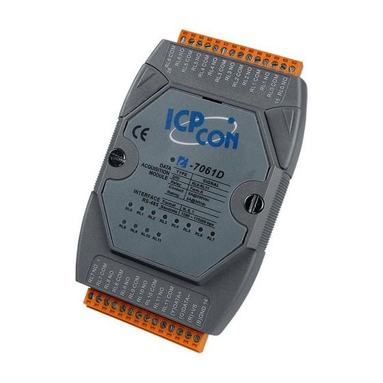Imagem de I-7061D-G - Módulo RS-485 DCON com 12 Canais de Relé, Indicadores LED ICP DAS (Caixa Cinza)