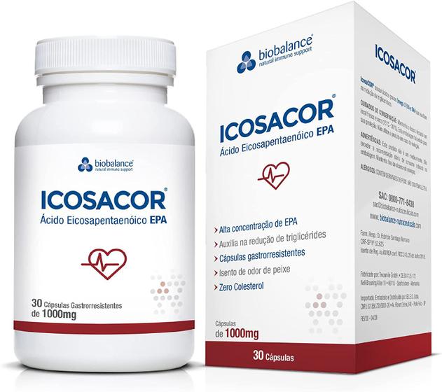 Imagem de Icosacor - 90 % De Ômega 3 Epa  : 30 Cápsulas - Biobalance