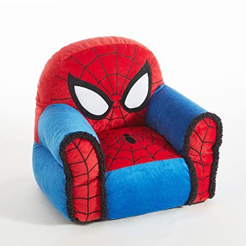 Imagem de Ideia Nuova Marvel Spiderman Figural Bean Bag Chair com Sherpa Trim, Idades 3+, Vermelho