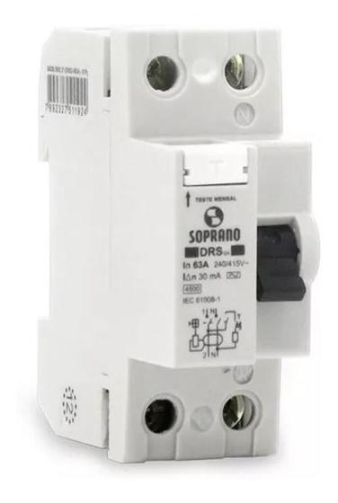 Imagem de IDR Interruptor Diferencial Residual Soprano Bipolar 63a 30ma