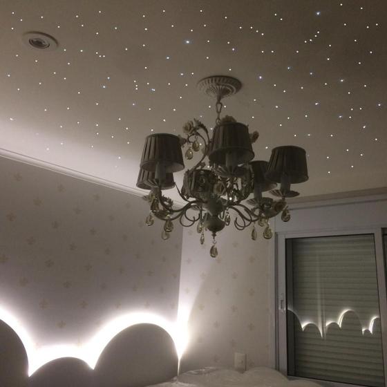 Iluminação Fibra Óptica Noite Estrelado Quarto Gesso 100 Rgb - Noite Estrelada Inovva Interiores Imagem de Iluminação Fibra Óptica Noite Estrelado Quarto Gesso 100 Rgb