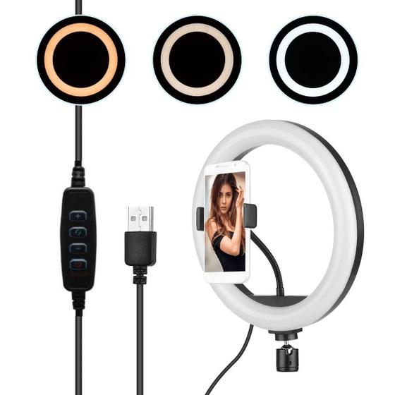 Imagem de Iluminador Circular Led 320B Ring Light 12 / 30Cm 20W Plug