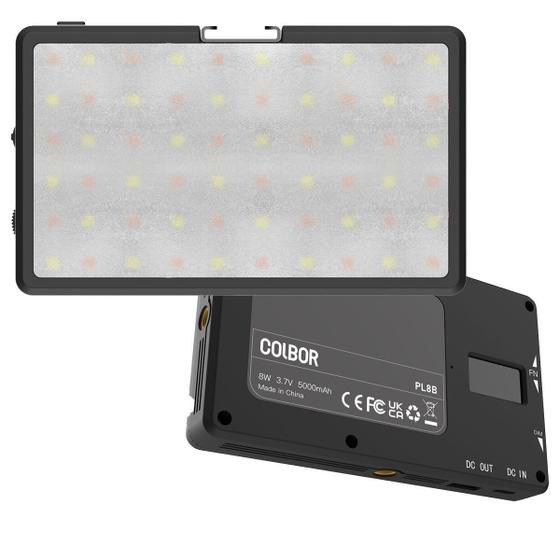 Imagem de Iluminador Led Bicolor Colbor Pl8b Potência De 8w, 2500k - 9000k, Bateria Recarregável