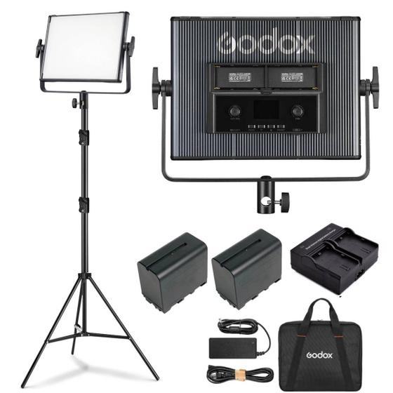 Imagem de Iluminador Led Bicolor Godox 65W LDX50BI com Bateria Fonte Bivolt e Tripé