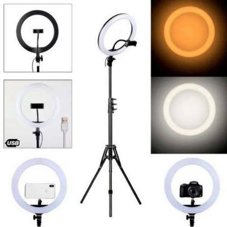 Imagem de Iluminador Led Ring Light 14 Polegada 35w Com Tripé 2,10