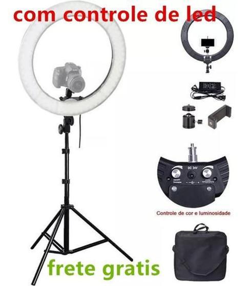 Imagem de Iluminador Led Ring Light 18 80W 48Cm+Tripe 448 Leds