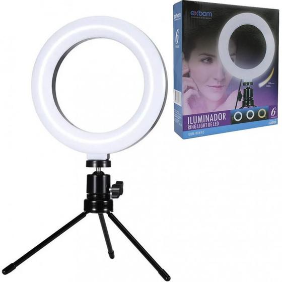 Imagem de Iluminador Led Ring Light 6 16Cm 3200/5000K C/ Tripe 12,5Cm