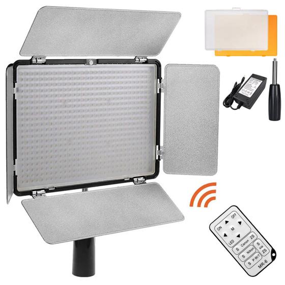 Imagem de Iluminador Painel Led Km-600s 25w Mamem + Difusores E Fonte