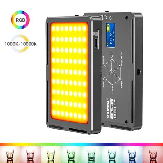 Imagem de Iluminador Painel Led Rgb Mamen 72Plus Vídeo Light 15W