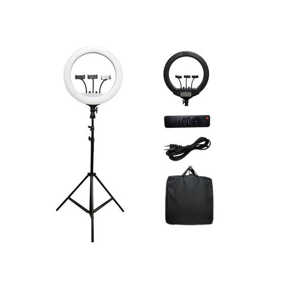 Imagem de Iluminador Ring Light 18 Polegadas 45 cm profissional com tripé 2M  Controle e suporte de celular.