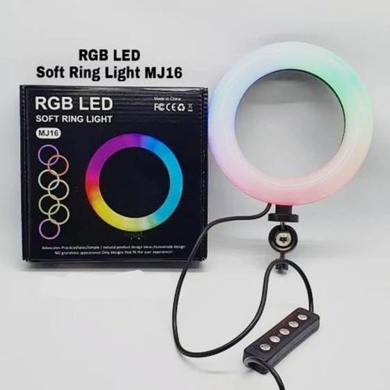 Imagem de Iluminador Ring Light 6 Pol 16cm RGB C/ Apoio De Mesa Colorido