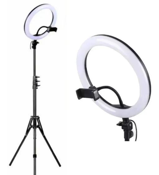 Imagem de Iluminador Ring Light Led 26cm Tripé 2m Youtuber Maquiagem